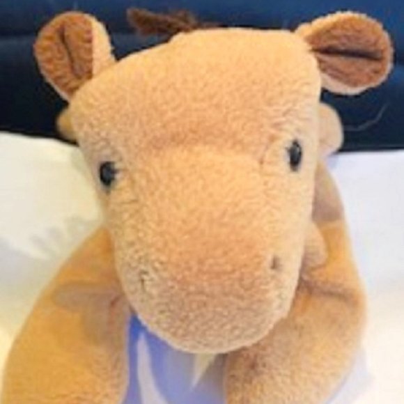 Plush Beige/Brown Lying Horse Stuffed Bean Animal Toy 8.5" Length - Picture 5 of 5